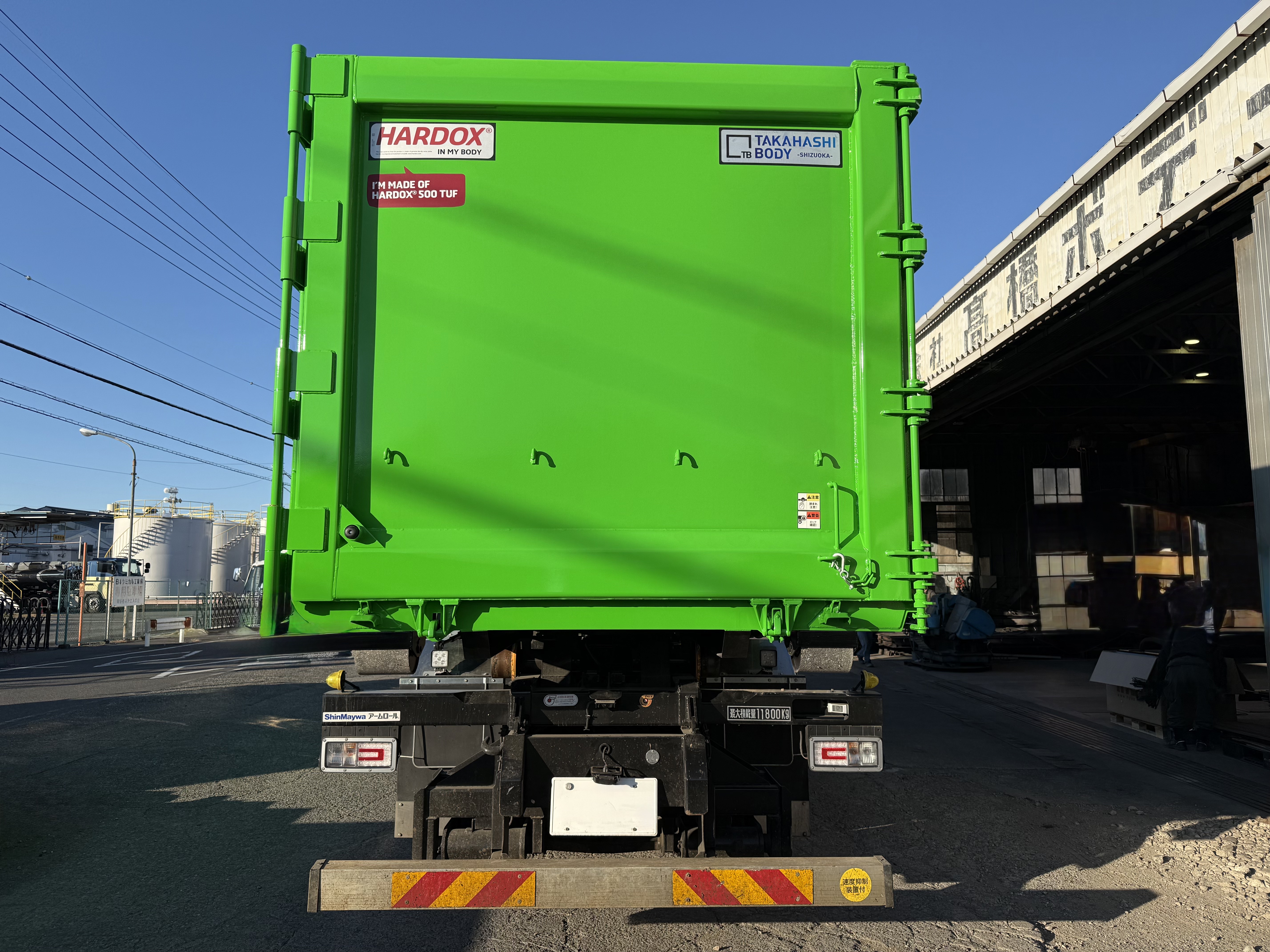 HARDOX®500Tuf スクラップ運搬 40㎥ 脱着コンテナ（ライトグリーン2） 製作写真2